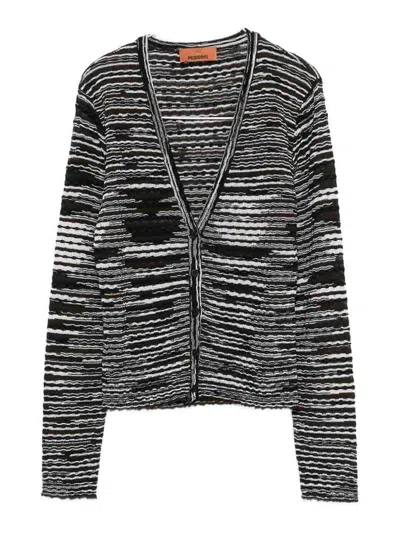 Missoni Wool Blend Cardigan In Brown