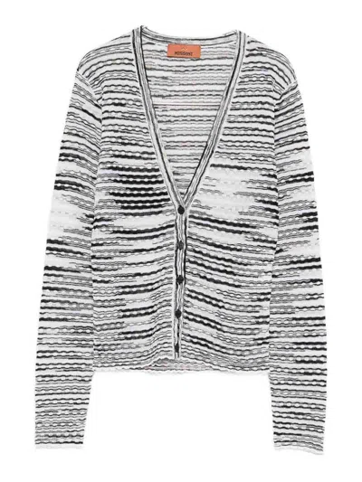 Missoni Wool Blend Cardigan In Sand