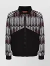 Missoni Bomberjacke Mit Zickzack-einsatz Aus Wollmischung In Black