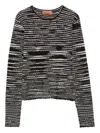 Missoni Wool Blend Crewneck Sweater In Black