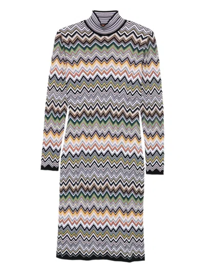 Missoni Wool Blend Midi Dress In Multi