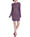 Missoni Wool-blend Mini Dress In Blue