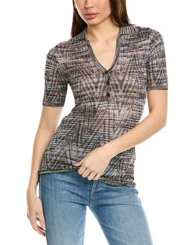 Missoni Wool-blend Polo Sweater In Black