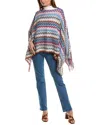 Missoni Wool-blend Poncho In Blue