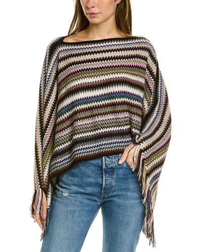 Missoni Wool-blend Poncho In Blue
