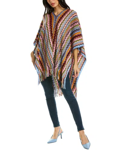 Missoni Wool-blend Poncho In Orange