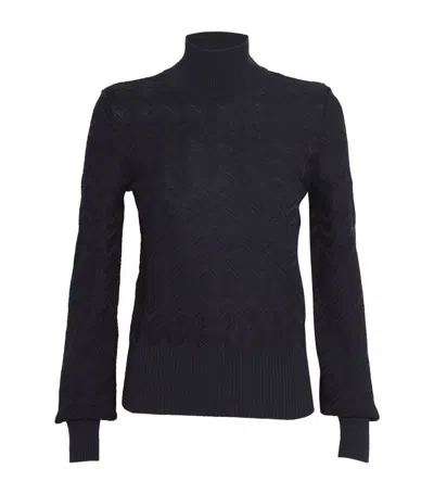 Missoni Wool-blend Rollneck Sweater In Black