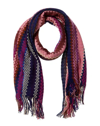 Missoni Wool-blend Scarf In Purple