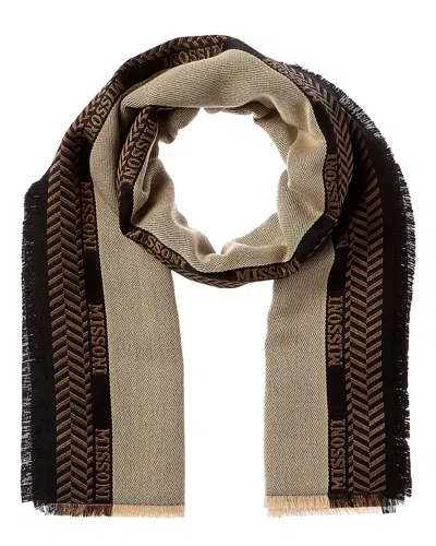 Missoni Wool-blend Scarf In Beige