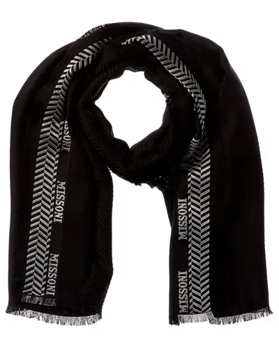 Missoni Wool-blend Scarf In Black
