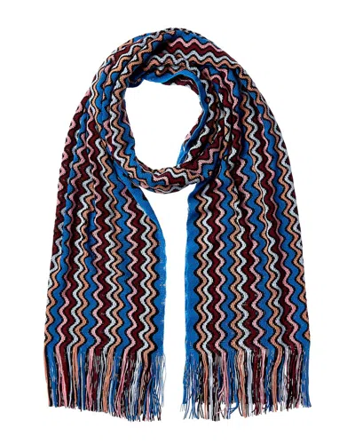 Missoni Wool-blend Scarf In Blue