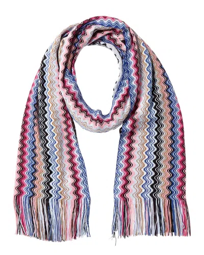 Missoni Wool-blend Scarf In Blue
