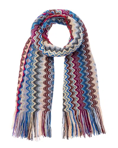 Missoni Wool-blend Scarf In Blue