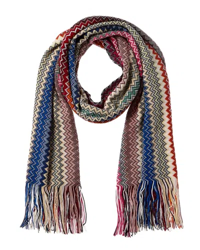 Missoni Wool-blend Scarf In Blue