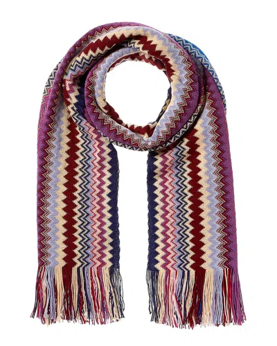 Missoni Wool-blend Scarf In Brown