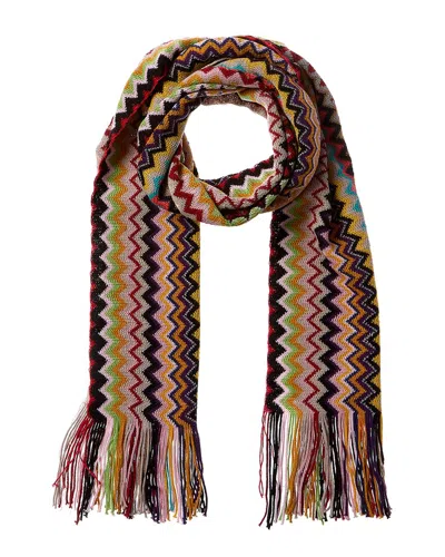 Missoni Wool-blend Scarf In Brown