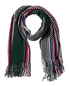 Missoni Wool-blend Scarf In Green
