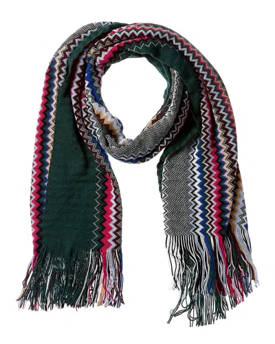Missoni Wool-blend Scarf In Green