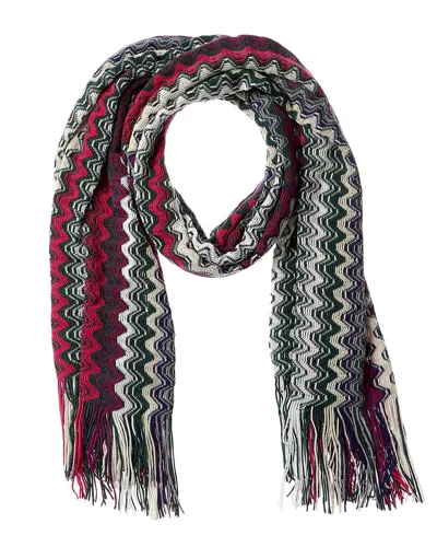 Missoni Wool-blend Scarf In Green