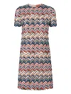 Missoni Short A-line Knit Dress Patterns In Multi