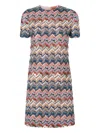 Missoni Short A-line Knit Dress Patterns In Animal Print