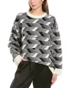 Missoni Vintage Jacquard Oversized Wool Sweater In White