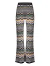 Missoni Chevron Pattern Knit Trousers With Flared Leg In Multi