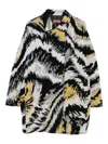 Missoni Double-breasted Caban With Tiger Pattern In Black