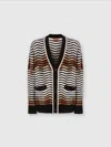 Missoni Macro Zigzag Knitted Cardigan In Brown