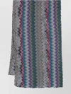 Missoni Wool Chevron Rectangle Soft Wraparound Scarf In Grey