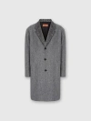 Missoni Wool Cloth Coat With Chevron Pattern In Gray