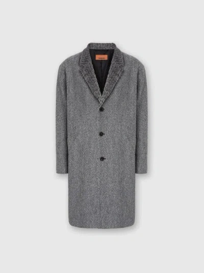 MISSONI MISSONI WOOL CLOTH COAT WITH CHEVRON PATTERN