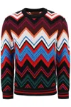 Missoni Zigzag Crew-neck Jumper In Multic Zigzag Blk Re