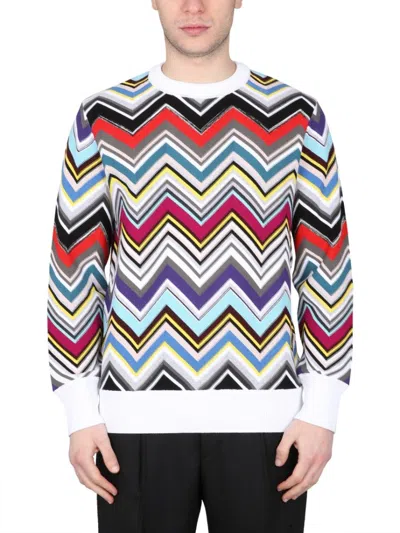 Missoni Wool Crew Neck Sweater In White