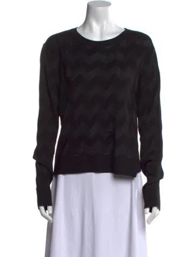 Pre-owned Missoni Wool Crew Neck Sweatshirt In Black