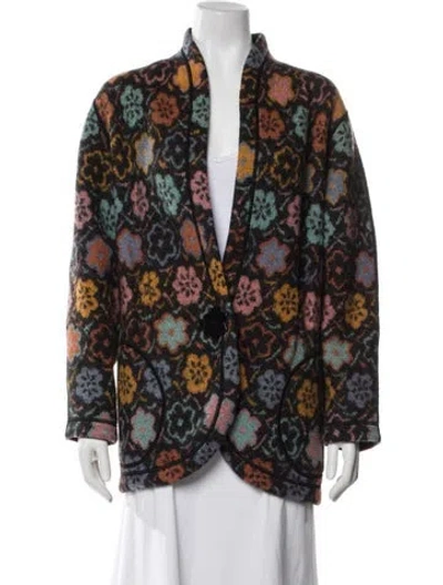 Pre-owned Missoni Wool Floral Print Jacket In Black