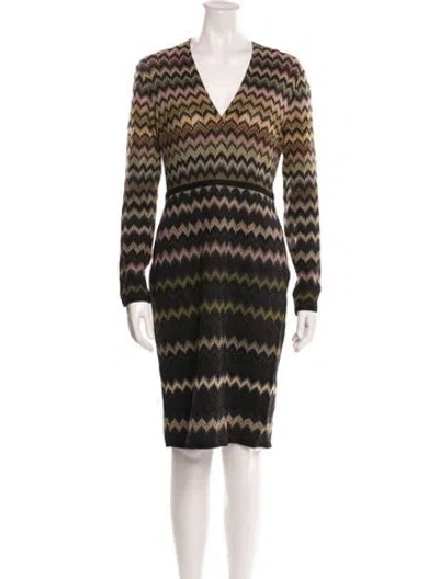 Pre-owned Missoni Wool Knee-length Dress In Black