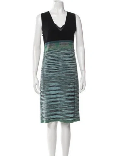 Pre-owned Missoni Wool Knee-length Dress In Blue