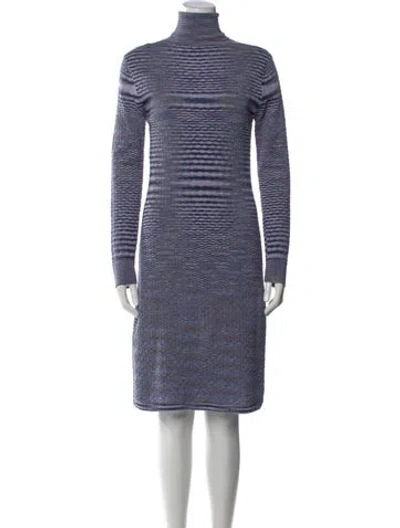 Pre-owned Missoni Wool Knee-length Dress In Blue