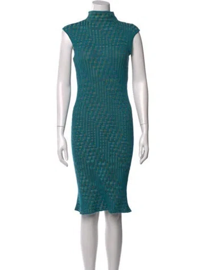 Pre-owned Missoni Wool Knee-length Dress In Blue