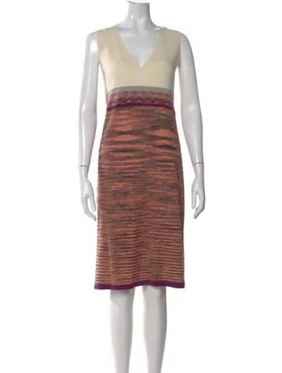 Pre-owned Missoni Wool Knee-length Dress In Brown