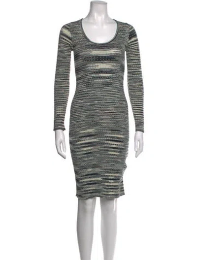 Pre-owned Missoni Wool Knee-length Dress In Grey