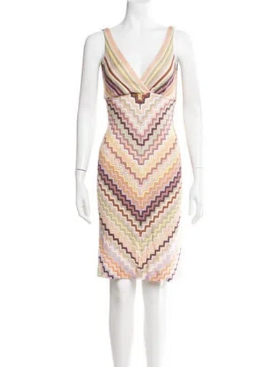 Pre-owned Missoni Wool Knee-length Dress In Neutral