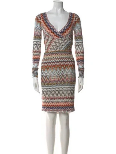 Pre-owned Missoni Wool Knee-length Dress In Neutral