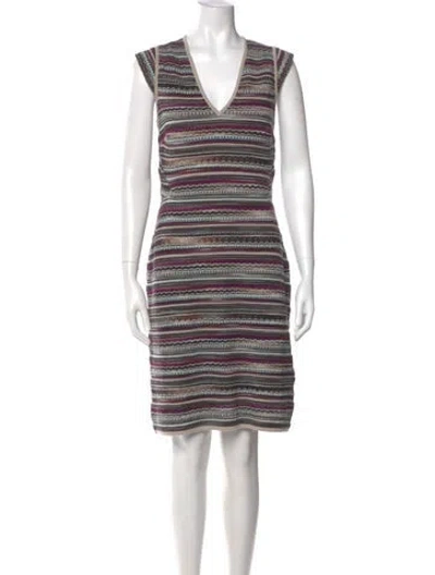Pre-owned Missoni Wool Knee-length Dress In Purple