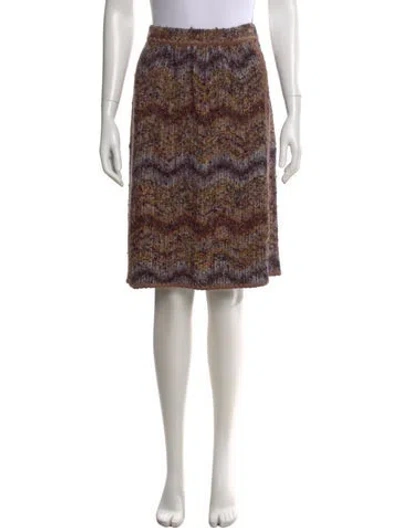 Pre-owned Missoni Wool Knee-length Skirt W/ Tags In Brown