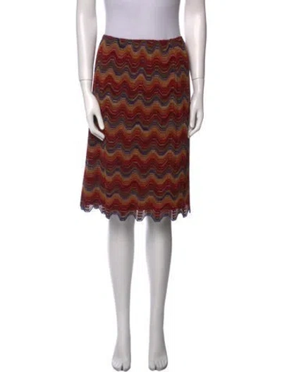Pre-owned Missoni Wool Knee-length Skirt W/ Tags In Multi