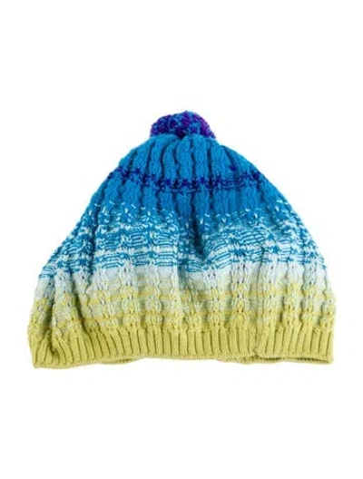 Pre-owned Missoni Wool Knit Beanie In Blue