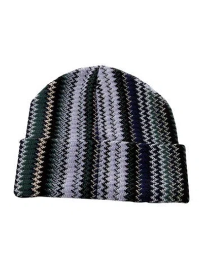 Pre-owned Missoni Wool Knit Beanie In Blue