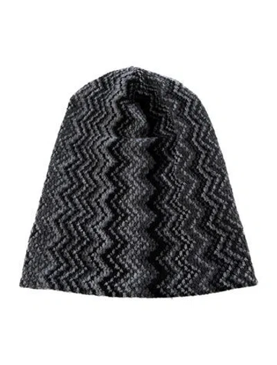 Pre-owned Missoni Wool Knit Beanie In Gray